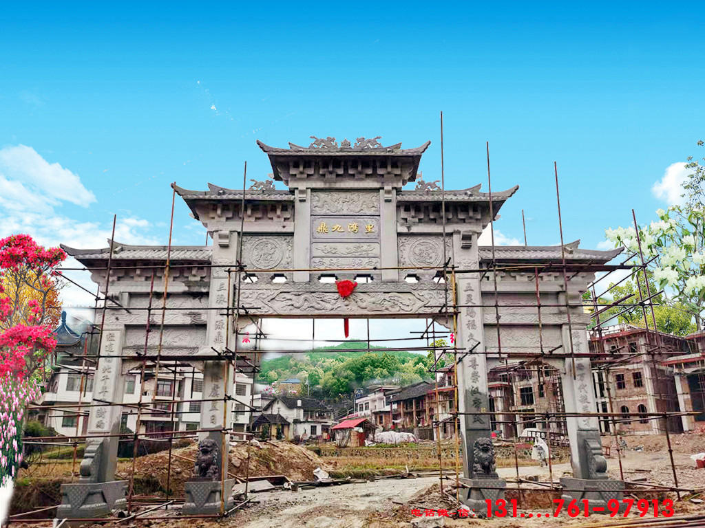 古建牌樓施工隊(duì)伍_古建筑牌樓四柱五樓_山西古建牌樓施工
